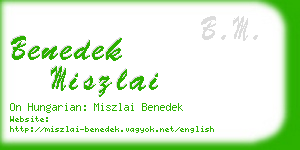 benedek miszlai business card
